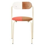 Lepo Product Sedia Moderno, giallo chiaro-betulla tinta bianco/noce-tessuto rosso-bruno
