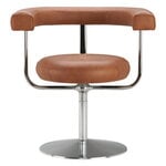 Ruokapöydän tuolit, Polar L1001P tuoli, kromi - ruskea nahka Challenger 046, Ruskea