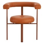 Chaises de salle à manger, Chaise Polar L1001, rouille - cuir brun Challenger 026, Marron