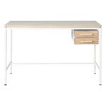 Desks, Heritage 65 desk, 2 drawers, grey linoleum - oak - white, White