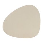 Tovagliette, Tovaglietta Curve, 37 x 44 cm, pelle Nupo crema, Bianco