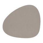 Tovagliette, Tovaglietta Curve, 37 x 44 cm, pelle Serene grigio cenere, Grigio