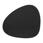 Placemats & runners, Curve table mat, 37 x 44 cm, black Serene leather, Black