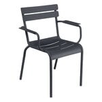Outdoor lounge chairs, Luxembourg armchair, anthracite, Grey