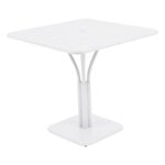 Patio tables, Luxembourg table, 80 x 80 cm, cotton white, with pedestal, White