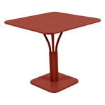 Patio tables, Luxembourg table, 80 x 80 cm, with pedestal, red ochre, Red