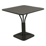 Fermob Luxembourg table, 80 x 80 cm, with pedestal, liquorice