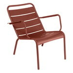Luxembourg low armchair, red ochre