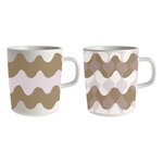 Oiva - Lokki Pergola mug 2,5 dl, 2 pcs, pink - brown