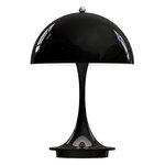 Kids' lamps, Panthella Portable Metal table lamp, black, White