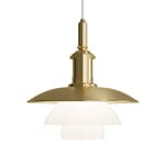Pendant lamps, PH 3/3 pendant, brass - opal glass, limited edition, White