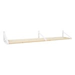 Scaffali da parete, Mensola a muro Classic, 2 pezzi, bianco - naturale, Bianco