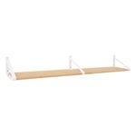 Wall shelves, Classic wall shelf, 2 pcs, white - brown, White