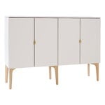 Cassettiere e credenze, Credenza Fuuga, 128 cm, cashmere - rovere - ottone, Beige