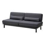 , Hetki sofa bed, black base - dark grey Greenway Plain 020, Black