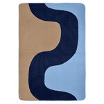 Seireeni bed cover, 160 x 234 cm, light blue - dark blue - beige