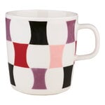Marimekko Oiva - Sambara mug, 4 dl, white - coal - red - powder