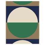 Tessuti Marimekko, Tessuto in cotone-lino Viitta, verde - lino - blu scuro, Multicolore