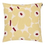 Cushion covers, Pieni Unikko cushion cover, 50 x 50 cm, cotton - yellow - red, Natural