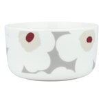 Bowls, Oiva - Unikko bowl, 5 dl, l. grey - white - d. red - yellow, White