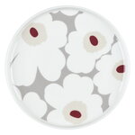 Plates, Oiva - Unikko plate, 20 cm, l. grey - white - red - yellow, White