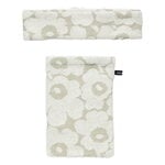 Mini Unikko Waschhandschuh und Kragen, grün umbra - creme