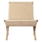 Fåtöljer, MG501 Cuba lounge chair, oiled oak - natural cord, Naturfärgad