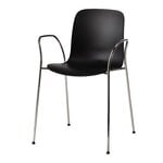 Dining chairs, Substance chair with arms, chrome - black, Black
