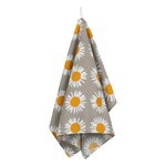 Auringonkukka tea towel, beige - white - yellow