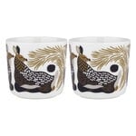 Cups & mugs, Oiva - Peura coffee cup w/o handle, 2 pcs, whi-coal-mud-grey-red, White