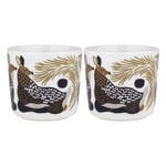 Tazze, Tazza da caffè Oiva-Peura no manico, 2 pz, bian.-carb.-fango-gr., Bianco