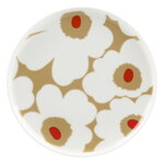 Piatti, Piatto Oiva - Unikko 20 cm, bianco - beige - rosso, Bianco