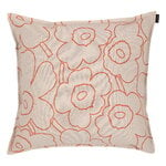 Cushion covers, Pieni Piirto Unikko cushion cover, 50 x 50 cm, linen-terracotta, Natural
