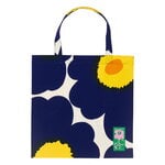 Bags, Unikko 60th Anniversary bag, cotton - d.blue - yellow - orange, Yellow