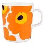 Cups & mugs, Oiva - Unikko 60th Anniversary mug, 2,5 dl, white-orange-yellow, White