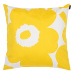 Fodere per cuscino, Fodera per cuscino Unikko, 50 x 50 cm, cotone - spring yellow, Bianco