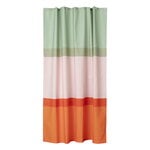 Marimekko Hennika shower curtain, orange - light pink - sage