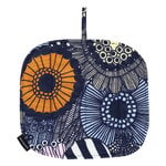 Siirtolapuutarha pot holder, white - light yellow - orange - light blue