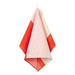 Marimekko Hennika torchon, blanc cassé - bordeaux - rouge orangé