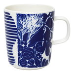 Marimekko Oiva - Ruudut mug 2,5 dl, white - blue
