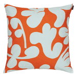 Marimekko Leikko cushion cover, 50 x 50 cm, orange - light blue