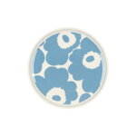 Marimekko Oiva - Unikko lautanen 13,5 cm, valkoinen - taivaansininen