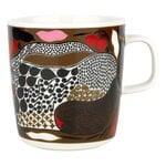 Oiva - Rusakko mug, 4 dl, white - brown - dark green - red