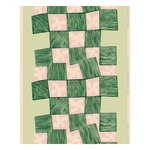 Korkeuksissa fabric, green - pink - cotton