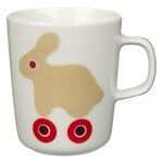 Oiva - Rulla mug, 2,5 dl, 2 pcs, beige - red