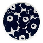 Oiva - Unikko plate, 25 cm, white - dark blue