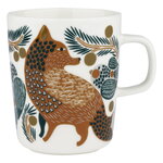 Cups & mugs, Oiva - Ketunmarja mug, 2,5 dl, white - brown - dark green, White