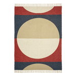 Blankets, Viitta throw, 130 x 180 cm, dark blue - off-white - red - sand, Beige