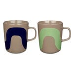 Oiva - Seireeni mug, 2,5 dl, 2 pcs, terra - dark blue - mint