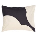 Pillowcases, Iso Unikko pillowcase, 50 x 60 cm, charcoal - off-white, Black & white
